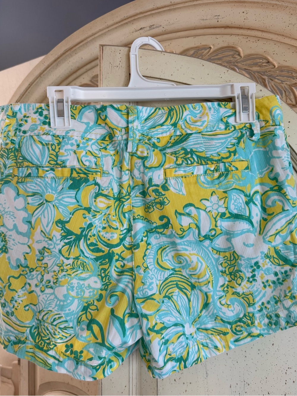 Lilly Pulitzer Callahan Shorts - Blue/Teal, Green & Yellow Print - Picture 2 of 4